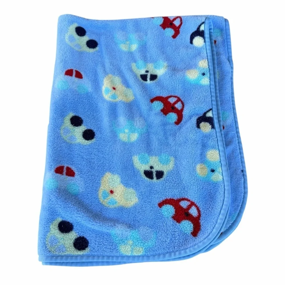 Y2K Koala Baby Plush Fleece Car Blanket Babies R US Blue Red Yellow 29x40 GUC